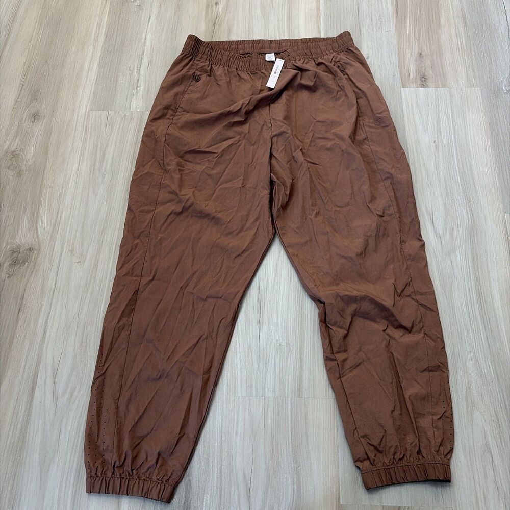 Victoria's Secret Lightweight Jogger Pants High Rise Pull On Sz XL Brown Pockets